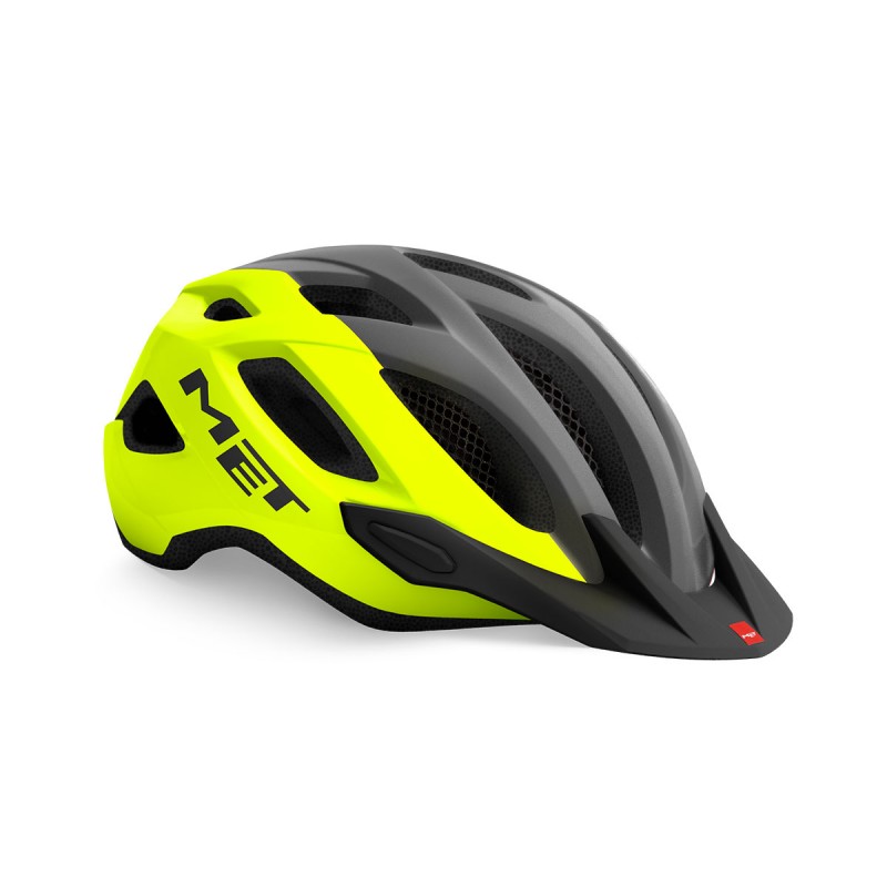 MET Crossover Active Cycling Helmet Fluo Yellow Grey Matt 2021