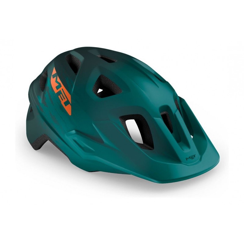 MET Echo MTB Cycling Helmet Alpine Green Orange Matt 2021
