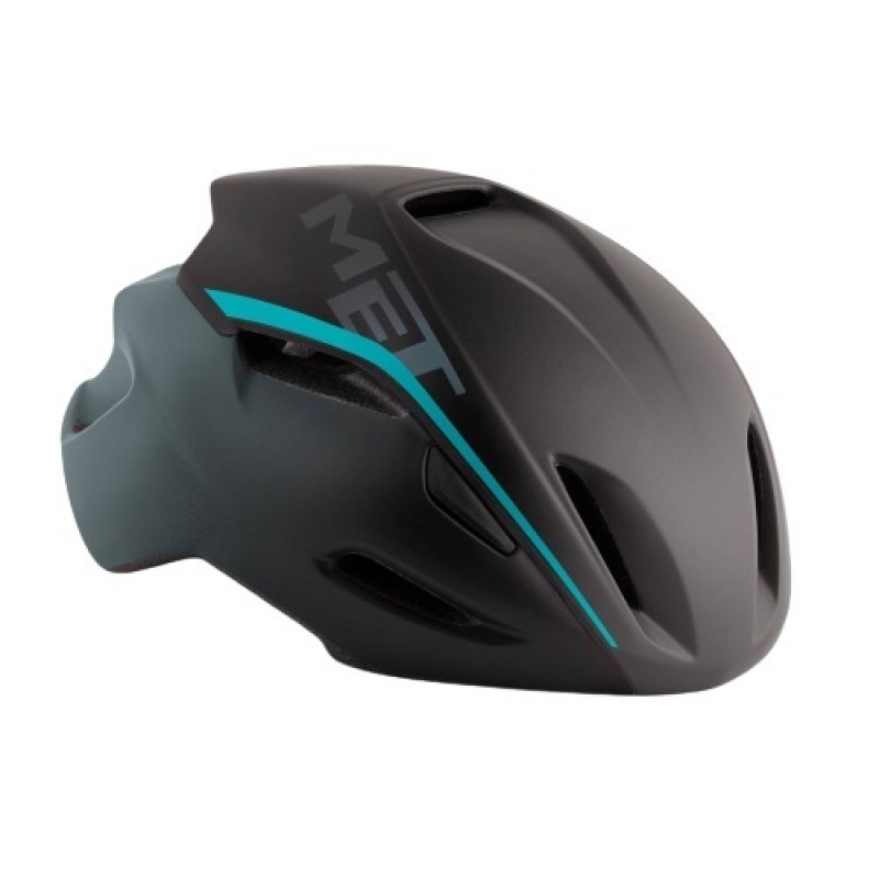 MET Manta Road Cycling Helmet Shaded Black Cyan Matt 2019