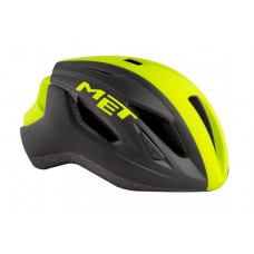 MET Strale Road Cycling Helmet Black Fluo Yellow Panel/Matt 2021