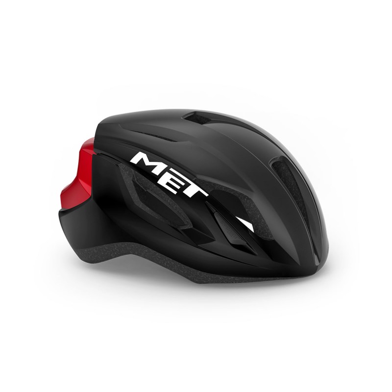 MET Strale Road Cycling Helmet Black Red/Matt Glossy 2021