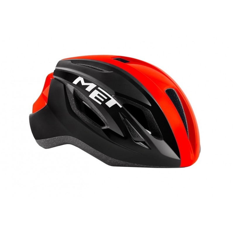 MET Strale Road Cycling Helmet Black Red Panel Glossy 2021