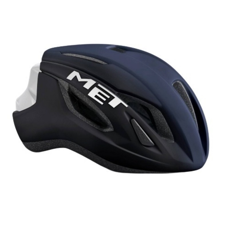 MET Strale Road Cycling Helmet Shaded Deep Blue White Matt Glossy 2019