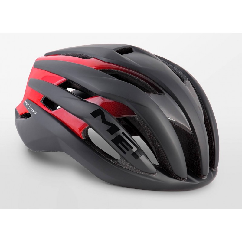 MET Trenta Road Cycling Helmet Black Shaded Red Matt Glossy 2019