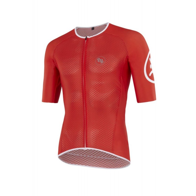 MB Wear Ultralight Unisex Cycling Jersey Smile Red