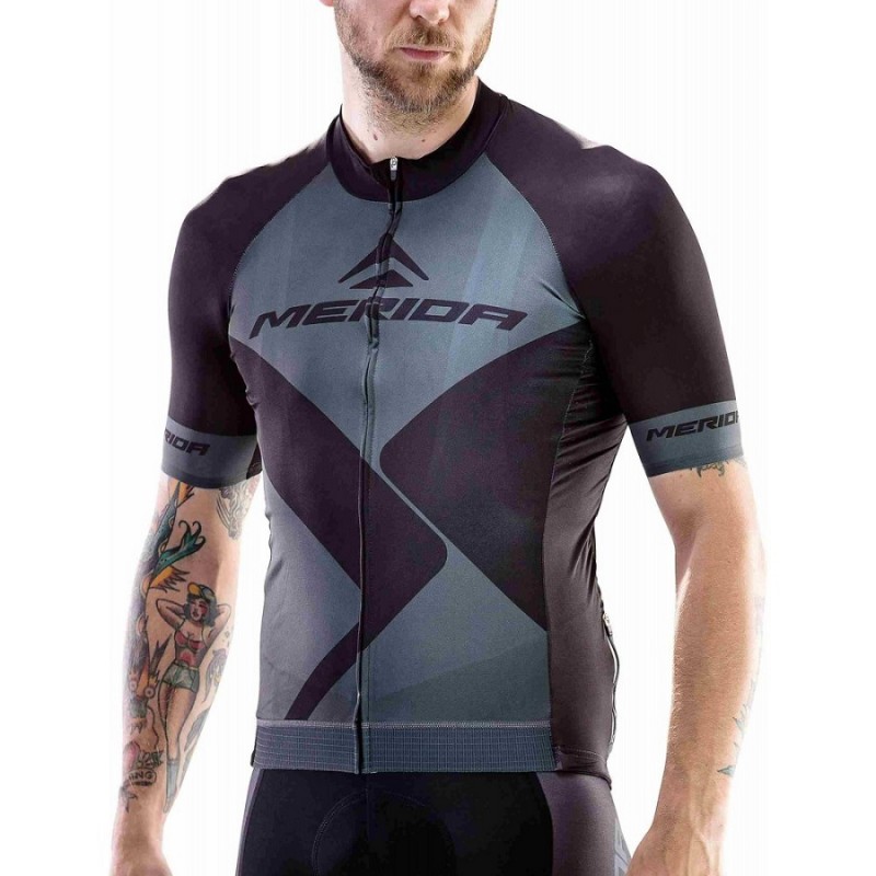 Merida SS Nizza Cycling Jersey Black And Grey