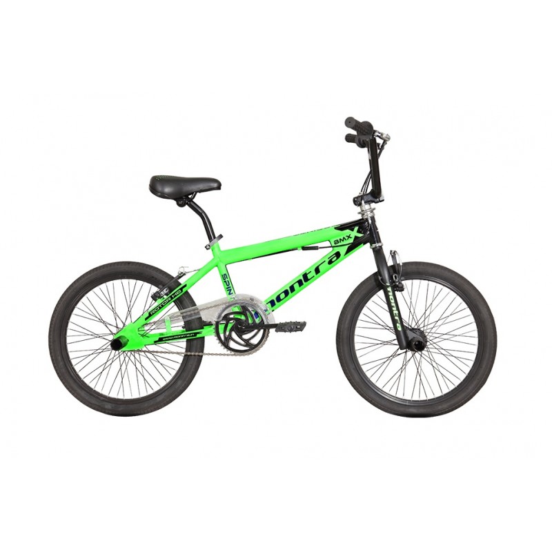 Montra Spinto BMX Bike 2018 Neon Green With Black Blue Graphics