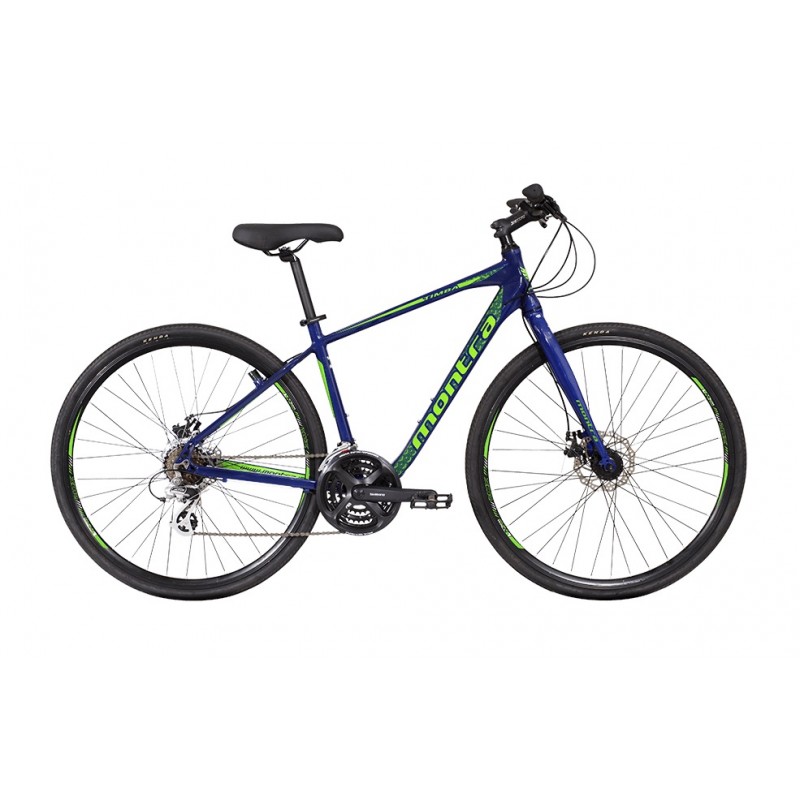 Montra Timba Hybrid Bike 2018 Prussian Blue With Green Graphics