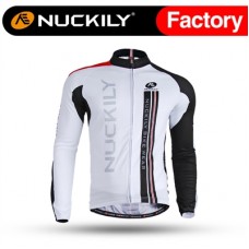 Nuckily CJ117 Full Sleeve Cycling Jersey White And Black