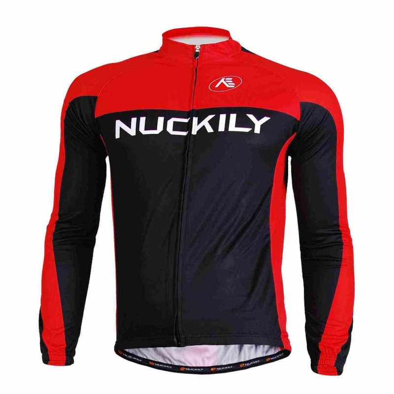 Nuckily CJ133 Full Sleeve Cycling Jersey Black And Red