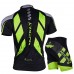 Nuckily Half Sleeve Jersey And Gel Padded Shorts Set Black And Green (MA005 MB005)