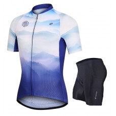 Nuckily Half Sleeve Jersey And Gel Padded Shorts Set Blue (MG038 NS355)