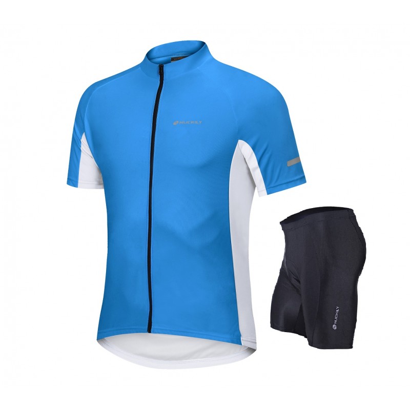 Nuckily Half Sleeve Jersey And Gel Padded Shorts Set Blue (MG043 NS355)