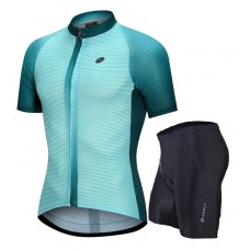 Nuckily Half Sleeve Jersey And Gel Padded Shorts Set Green (MG033 NS355)