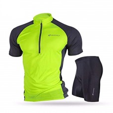 Nuckily Half Sleeve Jersey And Gel Padded Shorts Set Neon Green (NJ601 NS355)