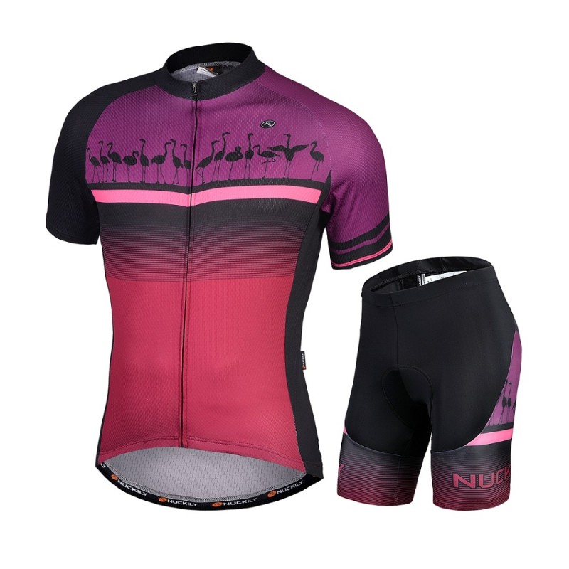 Nuckily Half Sleeve Jersey And Gel Padded Shorts Set Purple (MA029 MB029)