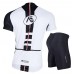 Nuckily Half Sleeve Jersey And Gel Padded Shorts Set White And Black (NJ503 NS355)