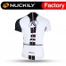 Nuckily Half Sleeve Jersey And Gel Padded Shorts Set White And Black (NJ503 NS355)