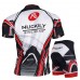 Nuckily Half Sleeve Jersey And Gel Padded Shorts Set White Black And Red (MA008 MB008)