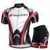 Nuckily Half Sleeve Jersey And Gel Padded Shorts Set White Black And Red (MA008 MB008)