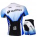 Nuckily Half Sleeve Jersey And Gel Padded Shorts Set White And Blue (MA002 MB002)