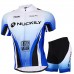 Nuckily Half Sleeve Jersey And Gel Padded Shorts Set White And Blue (MA002 MB002)