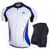 Nuckily Half Sleeve Jersey And Gel Padded Shorts Set White And Blue (NJ502 NS355)