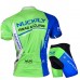 Nuckily Half Sleeve Jersey And Gel Padded Shorts Set White Green And Blue (MA003 MB003)