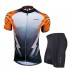 Nuckily Half Sleeve Jersey And Gel Padded Shorts Set White And Orange (NJ500 NS355)