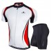 Nuckily Half Sleeve Jersey And Gel Padded Shorts Set White And Red (NJ502 NS355)