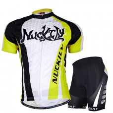 Nuckily Half Sleeve Jersey And Gel Padded Shorts Set White And Yellow (MA007 MB007)