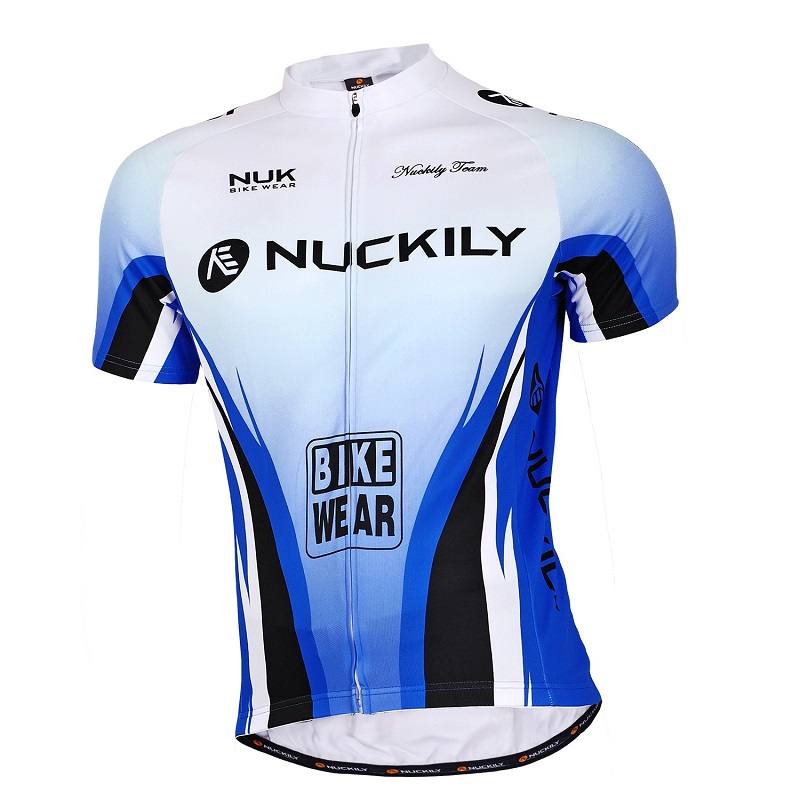 Nuckily MA002 SS Cycling Jersey White And Blue