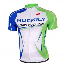 Nuckily MA003 SS Cycling Jersey White Green And Blue