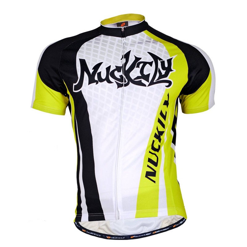 Nuckily MA007 SS Cycling Jersey White And Yellow
