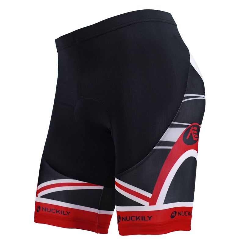 Nuckily MB008 Gel Padded Cycling Short White And Red