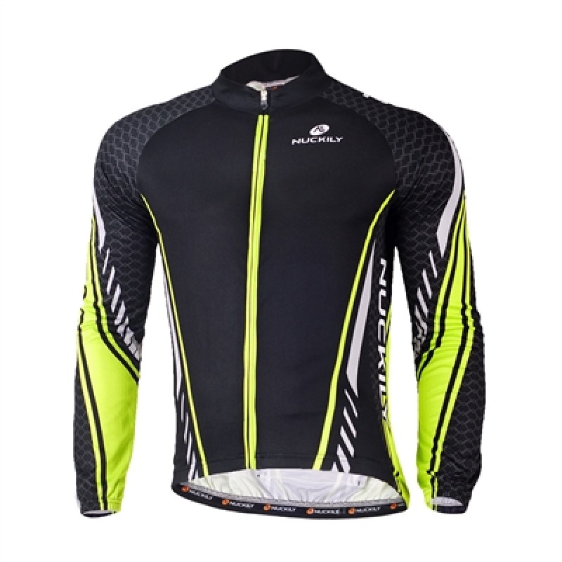 Nuckily MC009 Full Sleeve Cycling Jersey Black And Green