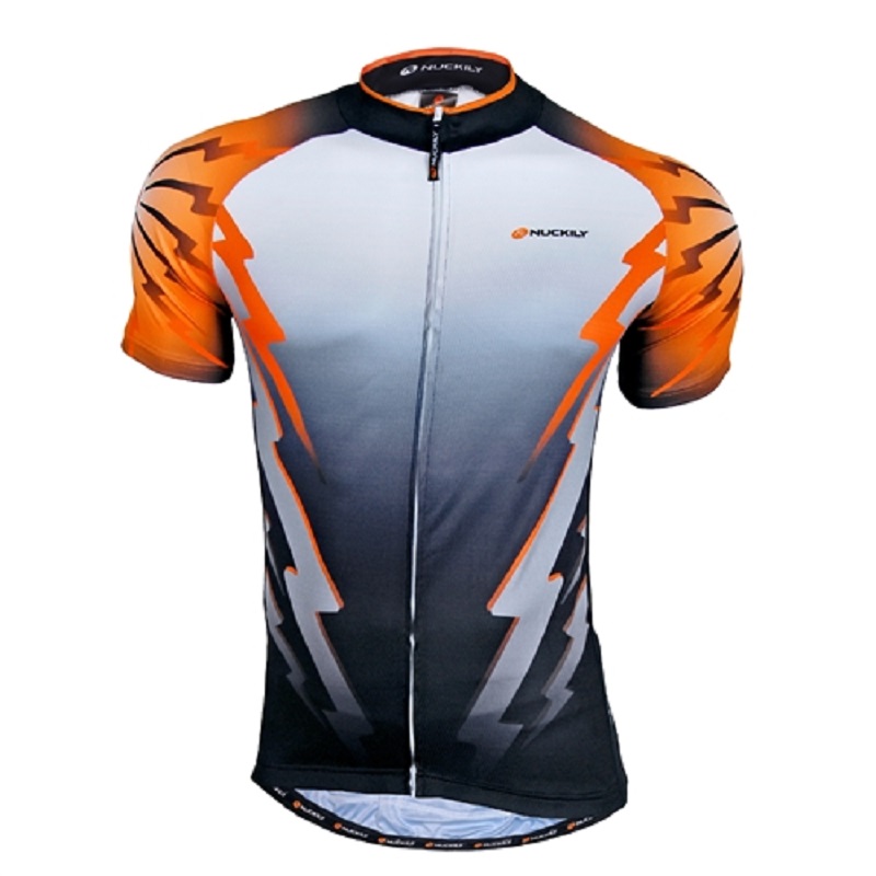Nuckily NJ500 SS Cycling Jersey White And Orange