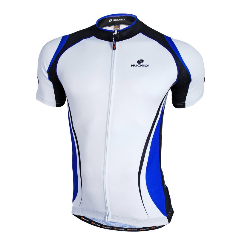 Nuckily NJ502 SS Cycling Jersey White And Blue