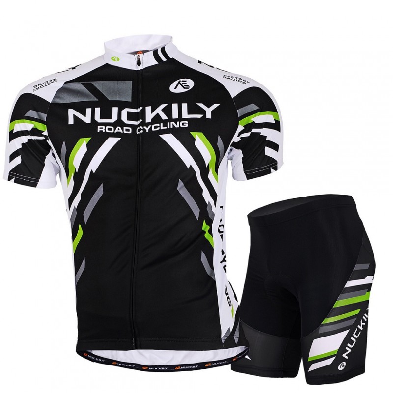 Nuckliy Half Sleeve Jersey And Gel Padded Shorts Set Black (MA004 MB004)