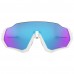Oakley Flight Jacket Sunglassses With Prizm Sapphire Lens Matt White