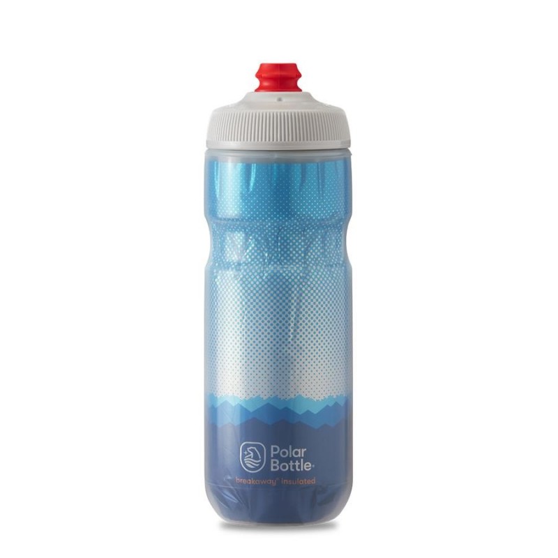 Polar Breakaway Bike Water Bottle Ridge Cobalt Blue/Silver Insulated 590ml