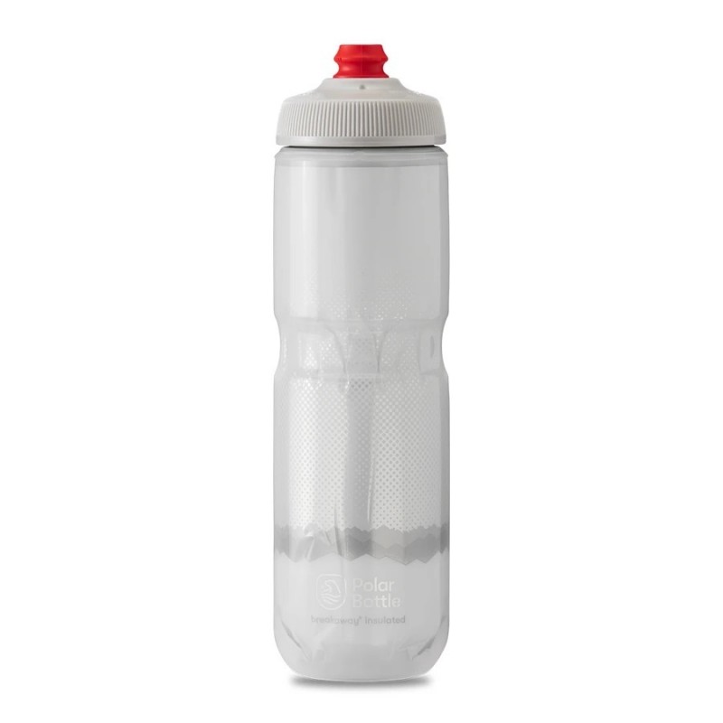 Polar Breakaway Bike Water Bottle Ridge White/Silver Insulated 710ml