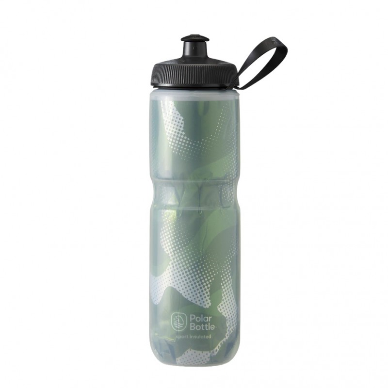 Polar Sport Insulated Bike Water Bottle Contender Olive Green/Silver 700ml