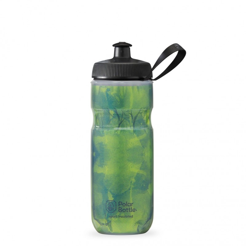 Polar Sport Insulated Bike Water Bottle Fly Dye Lemon Lime 600ml