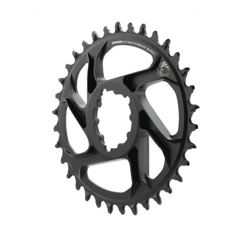 SRAM Eagle X-Sync 2 Oval Direct Mount Chainring Black 6mm Offset-34T