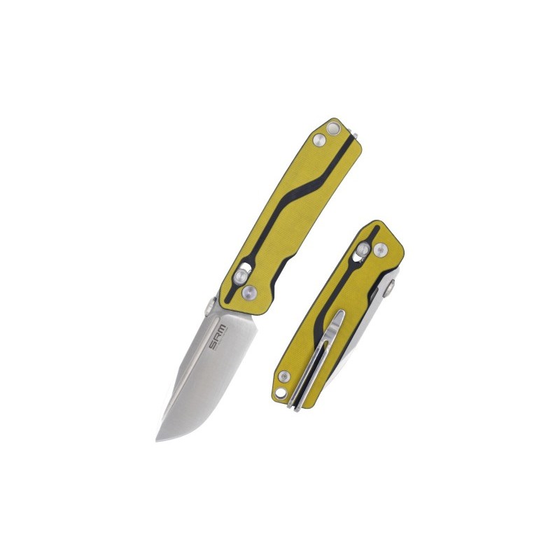 SRM Folding Blade Knife 7228L-Gw-Yellow