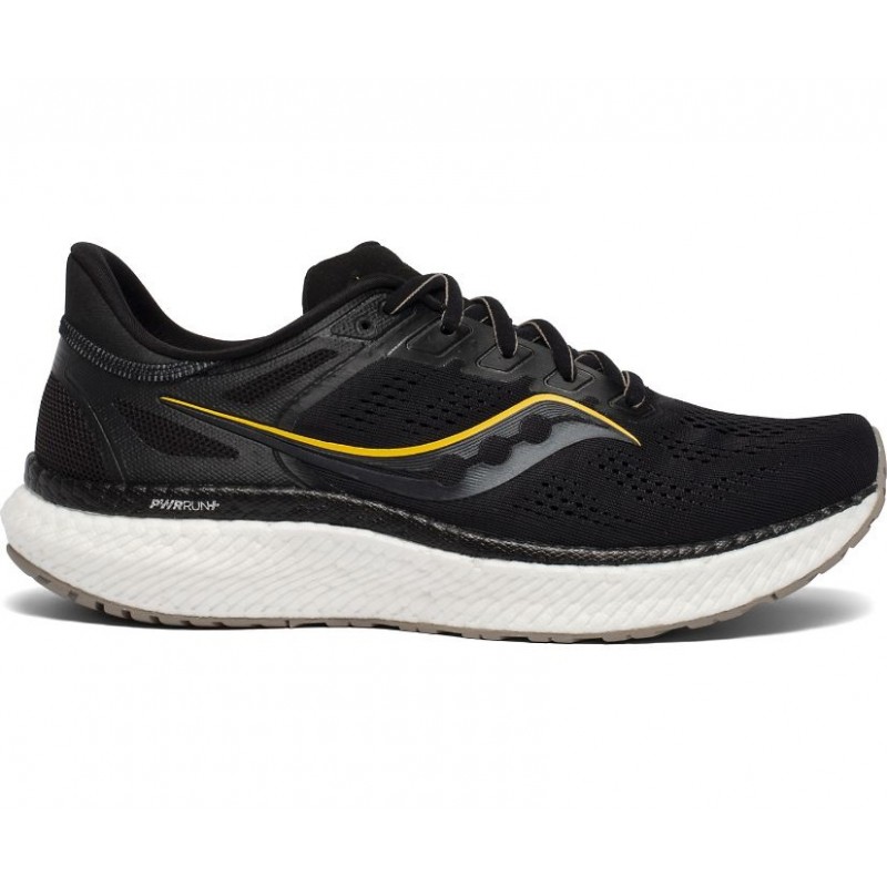 Saucony Hurricane 23 Wide Men's Running Shoe Black/ViziGold