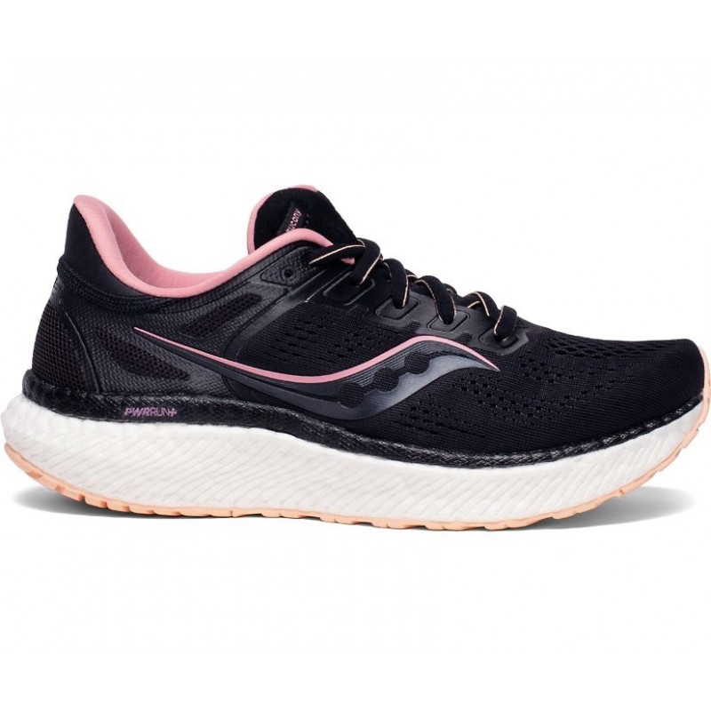 Saucony Hurricane 23 Wide Women's Running Shoe Black/Rose Water