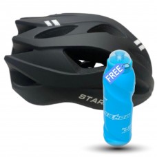 Starburg In Mold Pc Shell with Eps Liner Road Cycling Helmet Black (SBH111)  (FREE 700ml Sahoo water bottle worth RS 399)
