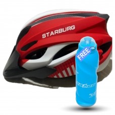 Starburg In Mold Pc Shell with Eps Liner MTB Cycling Helmet Red (SBH113)  (FREE 700ml Sahoo water bottle worth RS 399)
